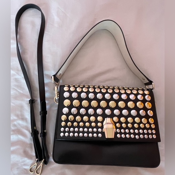 Cavalli class black handbag with decor - Picture 13 of 15